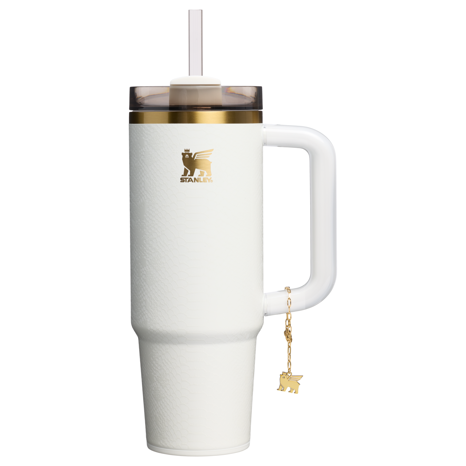Stanley 30 OZ Quencher Luxe Tumbler In White Snakeskin