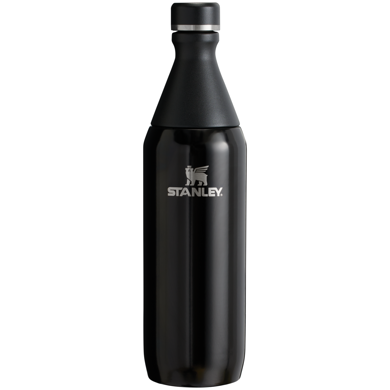 Stanley Leak Proof 20 OZ All Day Slim Bottle  with removable collar in Black Gloss