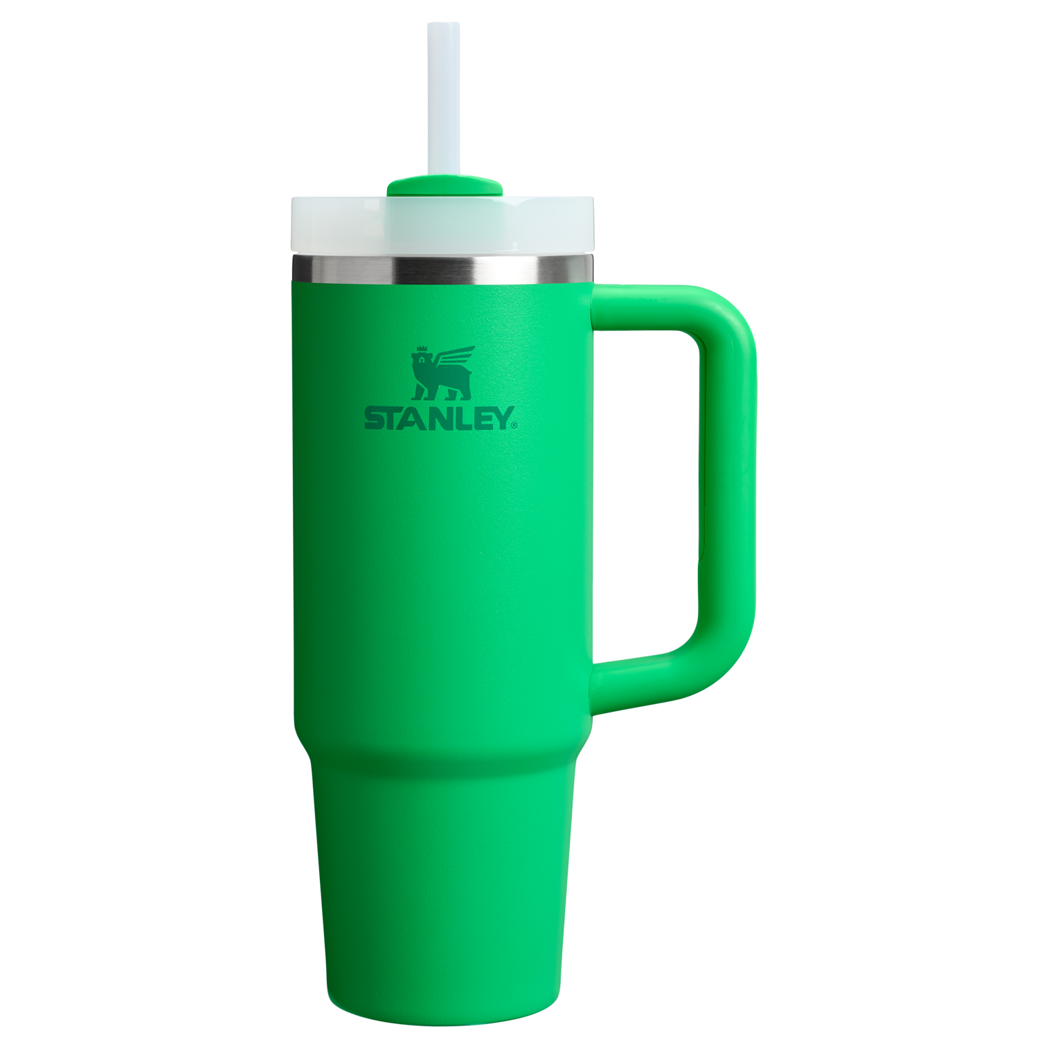 Stanley 30 OZ Quencher FlowState Tumbler With Straw In Meadow Green